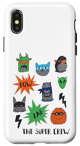 スーパーヒーロー モンスター クルー アニマル コミック マスク おもちゃ パーティー キッズ スマホケース iPhone X/XS 用