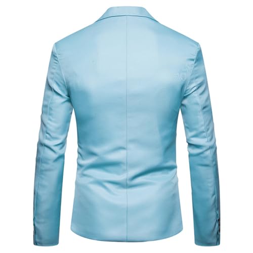 Men Solid Casual Suit Coat One Button Slim Fit Blazer Jackets for Business Wedding Party Banquet2