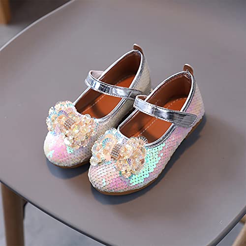 Boots for Girls Size 5 Cute Girls Casual Shoes Colorful Sequins Shiny Bow Flat Bottom Lightweight Comfortable2