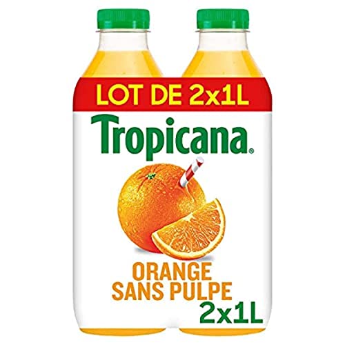 Tropicana Jus d'Orange sans Pulpe, 2 x 1L