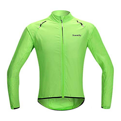 Santic Mens Cycling Jacket Lightweight Bike Jersey Windbreaker for Men Green M Top 10 Best Santic Cycling Jackets - Our Recommended