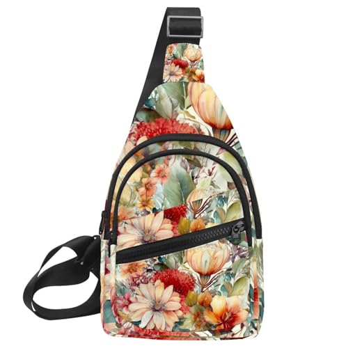 Mochila con estampado floral urbana y juvenil con bolsillos de flores