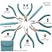The Beadsmith Fashion Color Pliers – Set of 8 Slimline Color-Coordinated Tools – Matching Clutch in Light Blue – Jewelry Making Supply Kit to Create Necklaces, Bracelets, Earrings & More