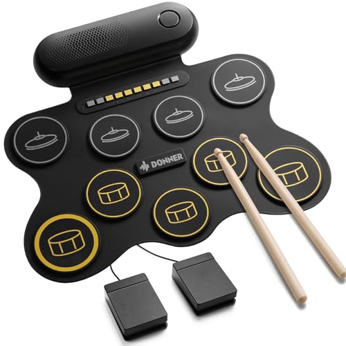 Donner Electric Drum Set for Kids, 9 Pads Roll-Up Electronic Drum, DED-20Q - image 1
