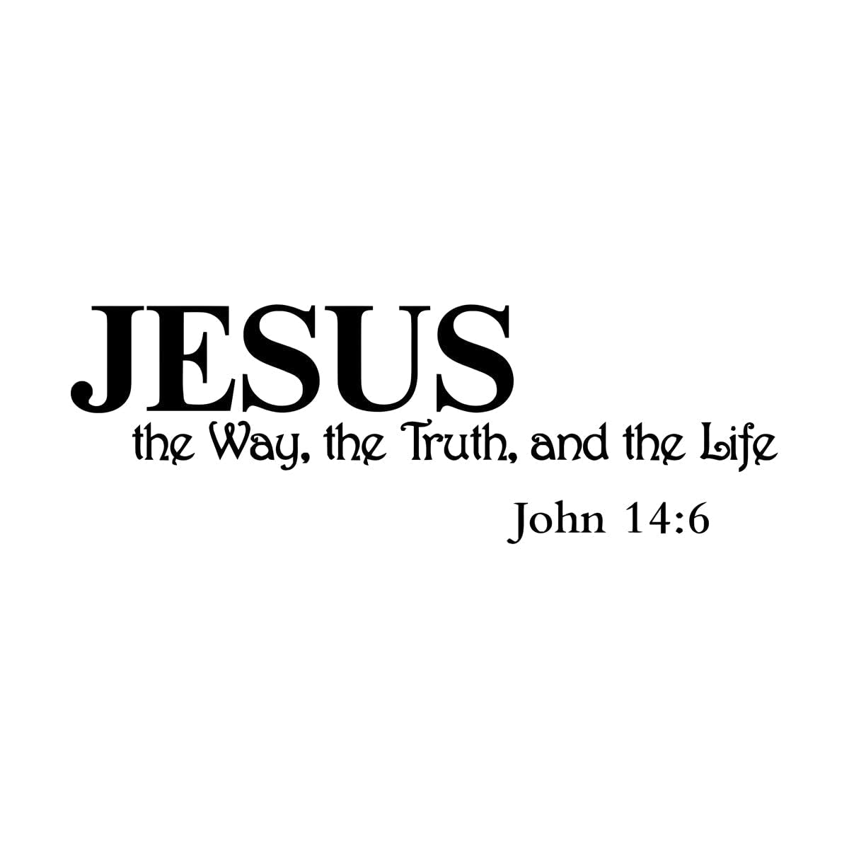 Lzhouting Wall Stickers 1396 Jesus The Way The Truth And The Life John 14:6 Wall Sticker Christian Bible Verse Inspirational Quote Wall Decal Large - 41X120cm