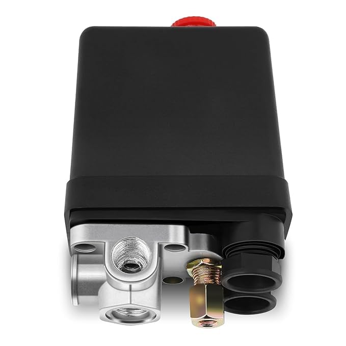 HaryTool Air Compressor Pressure Switch Control Valve, 90-120 PSI, 240V 16A, Four Female Air Inlet Ports, Black,-picture-12