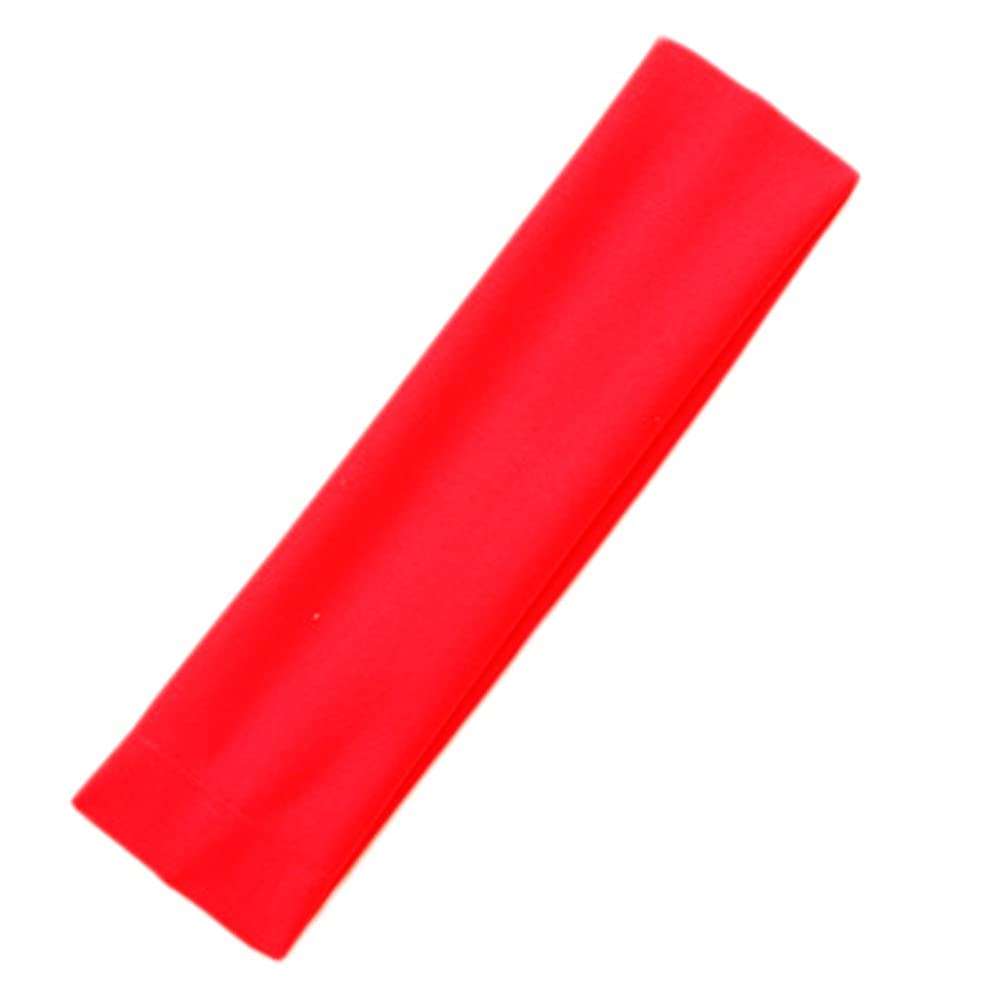 Elastic Sports Headbands - Athletic Hair Headband Women,Men,Boys,Girls Thin Soft Cotton Stretchy Non-Slip Stylish Sweat Band Running Yoga (Colour, Red, Pack of 1)