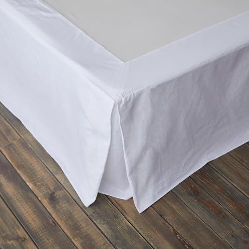 French Linen Bed Skirt with 14" drop, queen, natural flax
