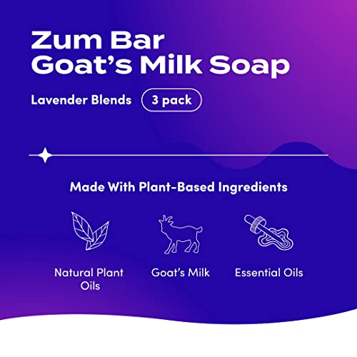 Indigo Wild Zum Bar Goat's Milk Soap - Lavender Blends - Frankincense-Lavender, Lavender-Rosemary, Lavender-Mint - 3 Oz (3 Pack) #TOP1