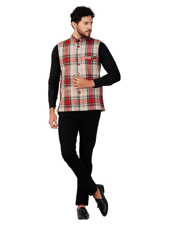 Image of DEIFIC Men's Export-Quality Indian Traditional Nehru Jacket /Waistcoat