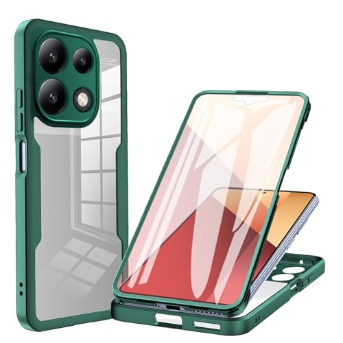 Coque transparente Xiaomi Redmi Note 13 Pro 4G pour usage quotidien avec protection écran Vert