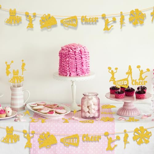 image for Fuutreo 100 Pcs Cheerleader Cut Outs, Cheerleading Table Topper Double
