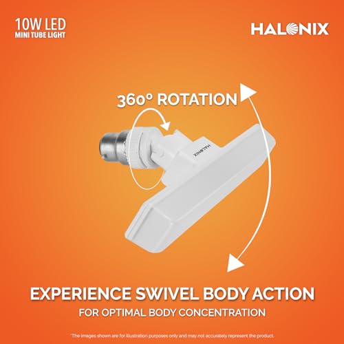 Image of Halonix 10 Watts B22d LED bulb tube Light Cool White, Pack of 2, T-bulb