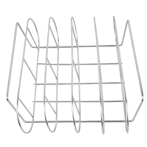 Milisten Râtelier à Côtes Acier Pour Barbecue Support De Grillade Pour Outil De Pour Pique- Et Camping Accessoire Bbq