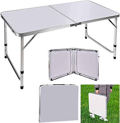 3ft Adjustable Height Folding Table, Aluminium Foldable Portable ...