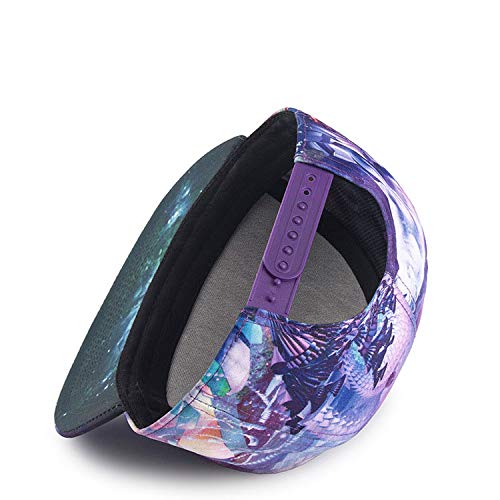 Quanhaigou Purple Galaxy Snapback Hat 3D Printed Fox Trucker Hat For Men Women, Hip Hop Flat Bill Brim Adjustable Baseball Cap #TOP5