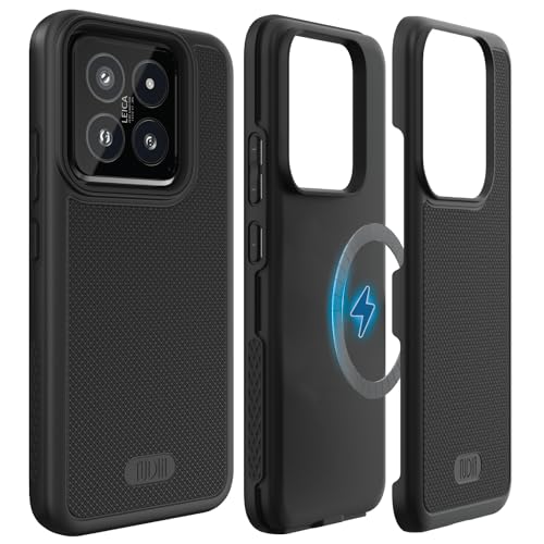 Image of TUDIA MergeGrip Designed for Xiaomi 14 5G Back Cover (2024), [Magsafe Compatible] Military Grade Dual Layer Shockproof Slim Tough Heavy Duty Protection - Matte Black
