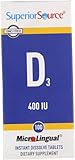 Superior Source Vitamin D3 400 IU - Offers Immune System, Brain & Nervous System Support - Aids Calcium Absorption for Teeth & Bone Health - Bariatric Friendly - 100 Sublingual Dissolving Tablets
