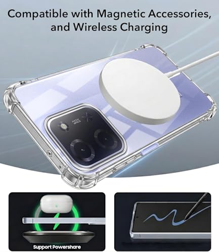 Image of Jkobi Shockproof Crystal-Clear Back Cover for Poco C85 5G (Magsafe Wireless Support | Drop & Camera Protection | Hard Polycarbonate)