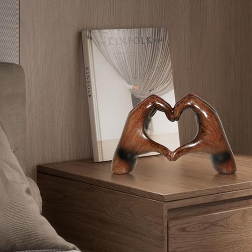 Toparad Heart Hands Sculpture Aesthetic Decor, Love Hands Heart Statue Decoration for Living Room Table Office Bedroom Bookshelf, Unique Birthday Idea for Girls Sisters Girlfriend Mom Teacher