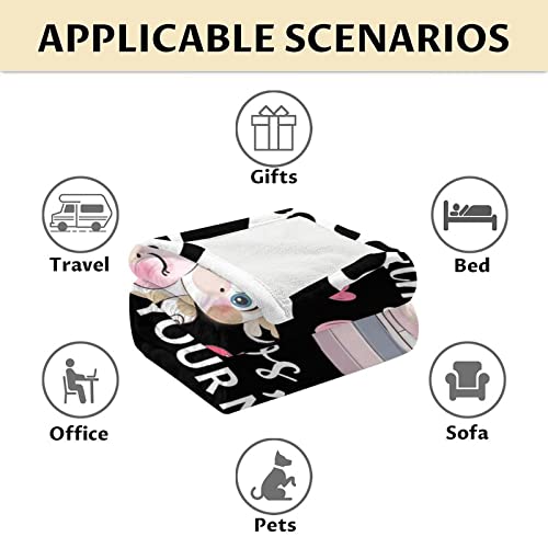 Personalized Cow Blanket Gifts with Name - 30"x40" Cute Throw for Women, Girls - Black Soft Fuzzy Blankets for Couch & Office