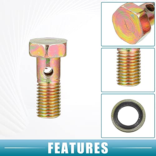 A ABSOPRO 2 Stück Auto Banjo Schlauch Barb Bolzen Fittings Adapter M8x1