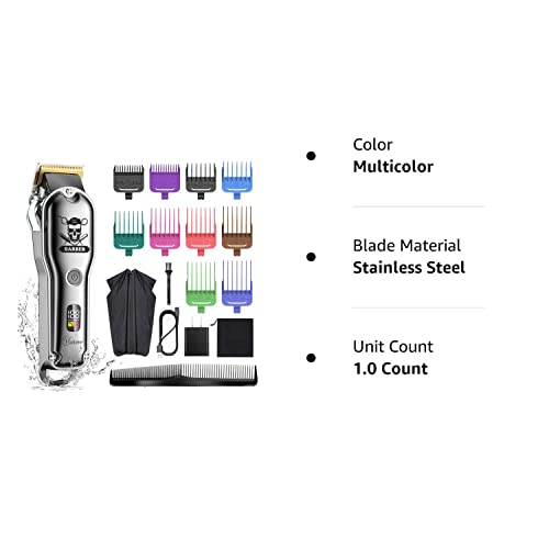 Hatteker Hair Cutting Kit Pro Hair Clippers For Men Professional Barber Clippers Ipx7 Waterproof Cordless Beard / Hair Trimmer #TOP6