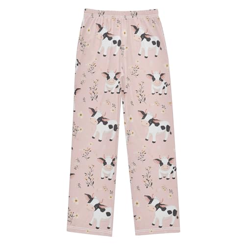 Vdsrup Cows Pink Pajama Pants Cute Pajama Bottoms Soft Sleep Pjs Lounge Pants S2