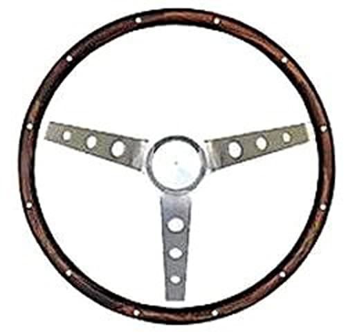 Grant 963-0 Classic Nostalgia 13.5 inch Walnut with Finger grips Brushed stainless 3-Spoke design Steering Wheel