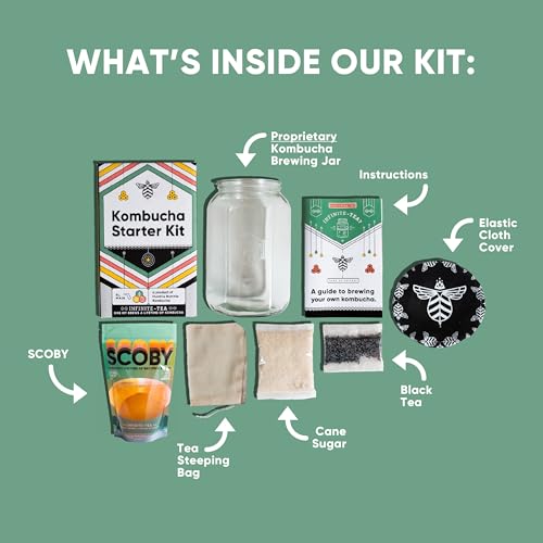 Craft A Brew Home Brewing Starter Kit Kombucha Tea Kit – Home Kombucha Kit – Fermentation Starter with Kombucha SCOBY – 1 Gallon