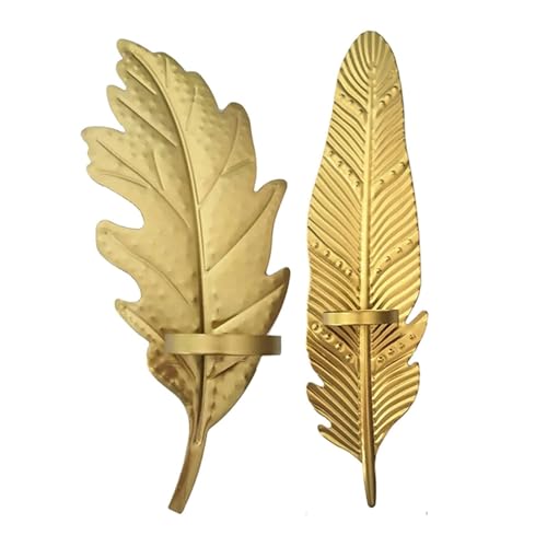 Candelabros de pared de metal con acabado texturizado dorado premium 2