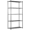 SUPER DEAL Black 5-Shelf Heavy Duty Storage Wire Shelving Unit for Restaurant Garage Pantry Kitchen Garage Rack (30L x 14W x 60H)