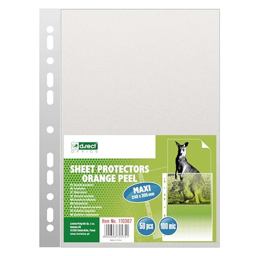 D.RECT 50 Pieces Punched Pockets, Plastic Sleeves, Polly Pockets 100 µm/mic/Micron Thickness: 0.10 mm