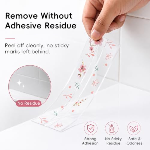 Image of HASTHIP 3.2M x5.0CM PVC Trim Tape - Self Adhesive Waterproof Tape for Kitchen Sink Corner Line Sticking Strip Washable Adhesive Caulk Tapes Self Waterproof Repair Tapes for Bathroom Kitchen Sink