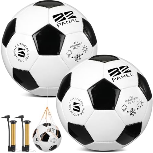 Shappy 2 Pcs Soccer Balls Bulk with Pump, Mesh Bag…