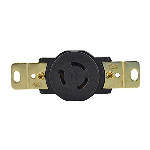 Superior Electric YGP030F Twist Lock Wall Mount Electrical Receptacle, 3P 15A 250V - NEMA L6-15R
