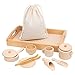 Giocattoli da Cucina Sensoriali Montessori Set Cestino dei Tesori - Gioco Euristico - Set di Piccoli Accessori da Cucina con Borsa di Tela -Strumenti Manuali