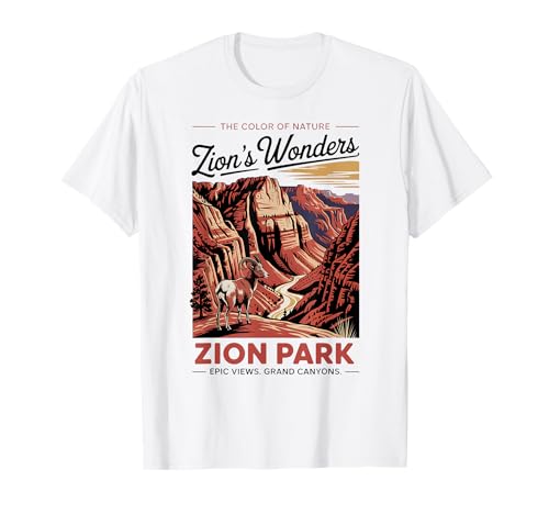 Image of Climb the Red Rocks Zion Canyon - Zion National Park T-Shirt