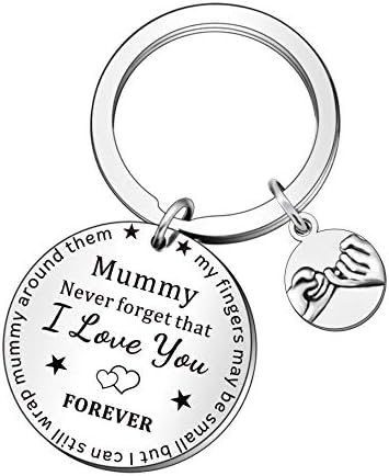 QMVMV Mummy Keyring from Daughter Son Never Forget That I Love You Mom Mum Mothers Birthday Christmas Gifts Women Keychain