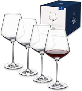 Villeroy & Boch - La Divina Burgunder-Glas Set 4-teilig 200 ml Klar, Spülmaschinenfest, Weingläser Set, Rotweingläser, Weingläser für Burgunder, Kristallgläser, Kristallglas