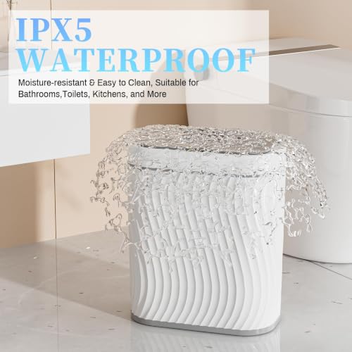 Image of Ogikey Bathroom Small Trash Can with Automatic Touchless Lid, 2.6 Gallon Smart Garbage Can Narrow Waterproof Trash Bin for Bedroom, Office, Living Room