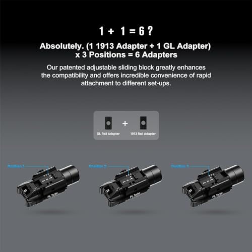 OLIGHT PL Turbo Weaponlight, 800-Lumen 515 Meters Long-Range Tactical Flashlight, 66,300 High Candela Compact Rail-Mounted Light with Strobe Function and Rail Locating Keys, Fits Picatinny and GL Rail - Image 8