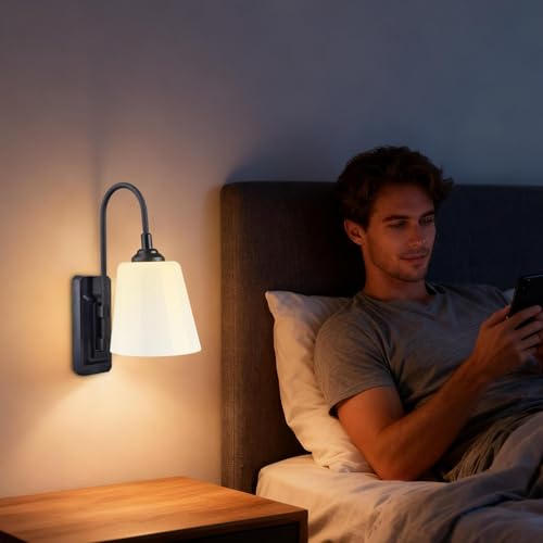 Lámpara de pared LED recargable con iluminación de ambiente ajustable para el dormitorio 2