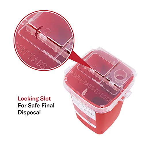 image for Alcedo Sharps Container for Home Use 1 Quart (1-Pack) | Biohazard Need