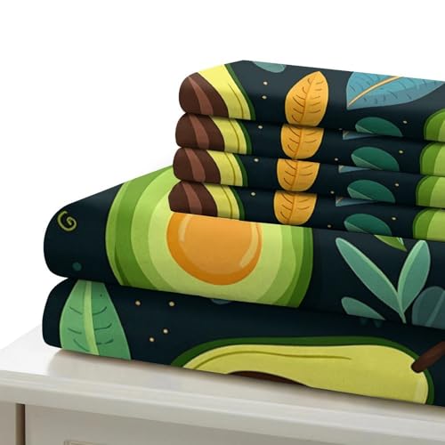 Housse de couette avocat 3D microfibre parure lit ado douce fermeture éclair