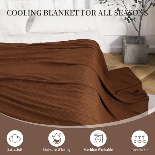 Image of AmyHomie Cooling Waffle Blanket Queen Size, 100% Rayon Derived from Bamboo