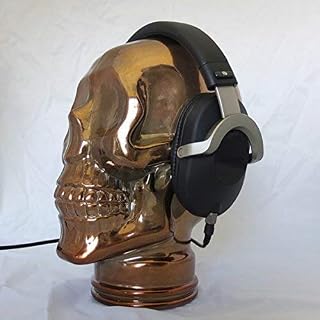 AMP3 Luxury Glass Skull Headphones Stand Colour SILVER