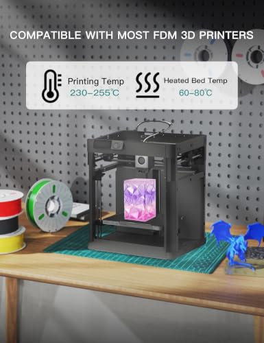 Image of PINBALL PETG Rainbow 3D Printer Filament 1.75mm, Multicolor Translucent PETG Filament, Accuracy + /- 0.02 mm, 1kg Spool (2.2lbs)