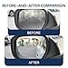 Cuymoap 2 PCS Car Rearview Rainproof Films, Oval Anti-fog Anti Glare Guard, HD Viewing Anti Scratch Protective Sticker, Universal Reusable Safe Driving Accessory for Car Windows Mirrors (Blue)