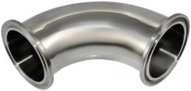 90 Degree Elbow Sanitary Stainless Steel 1.5 Tri Clamp Connector Pipe Fitting, for Connecting Compression Elbows(63mm x Ferrule 77.5)